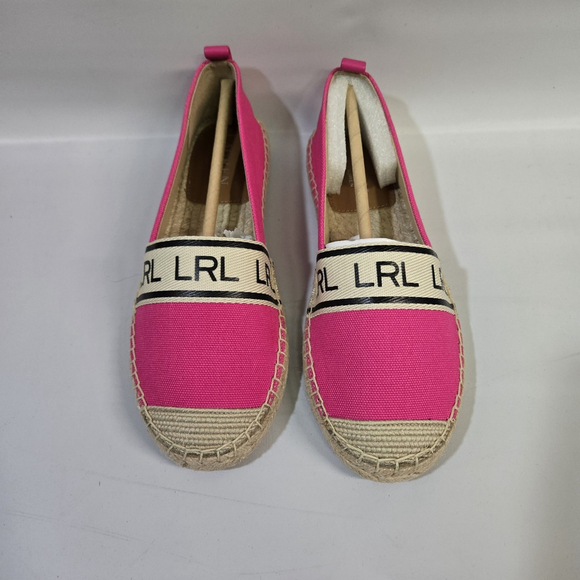 Lauren Ralph Lauren Caylee Flat Espadrilles Shoes Pink 6 NIB Travel Vacation - Picture 2 of 12